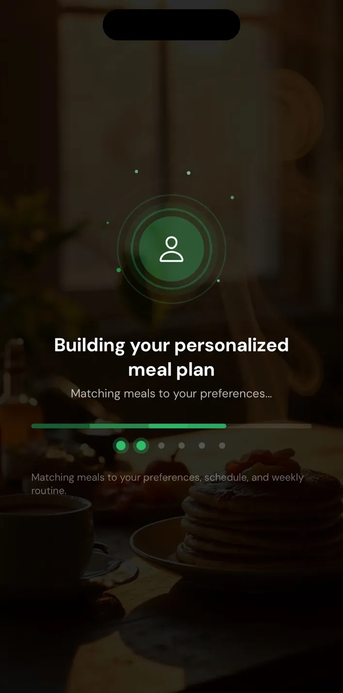 Zenx building a personalized meal plan