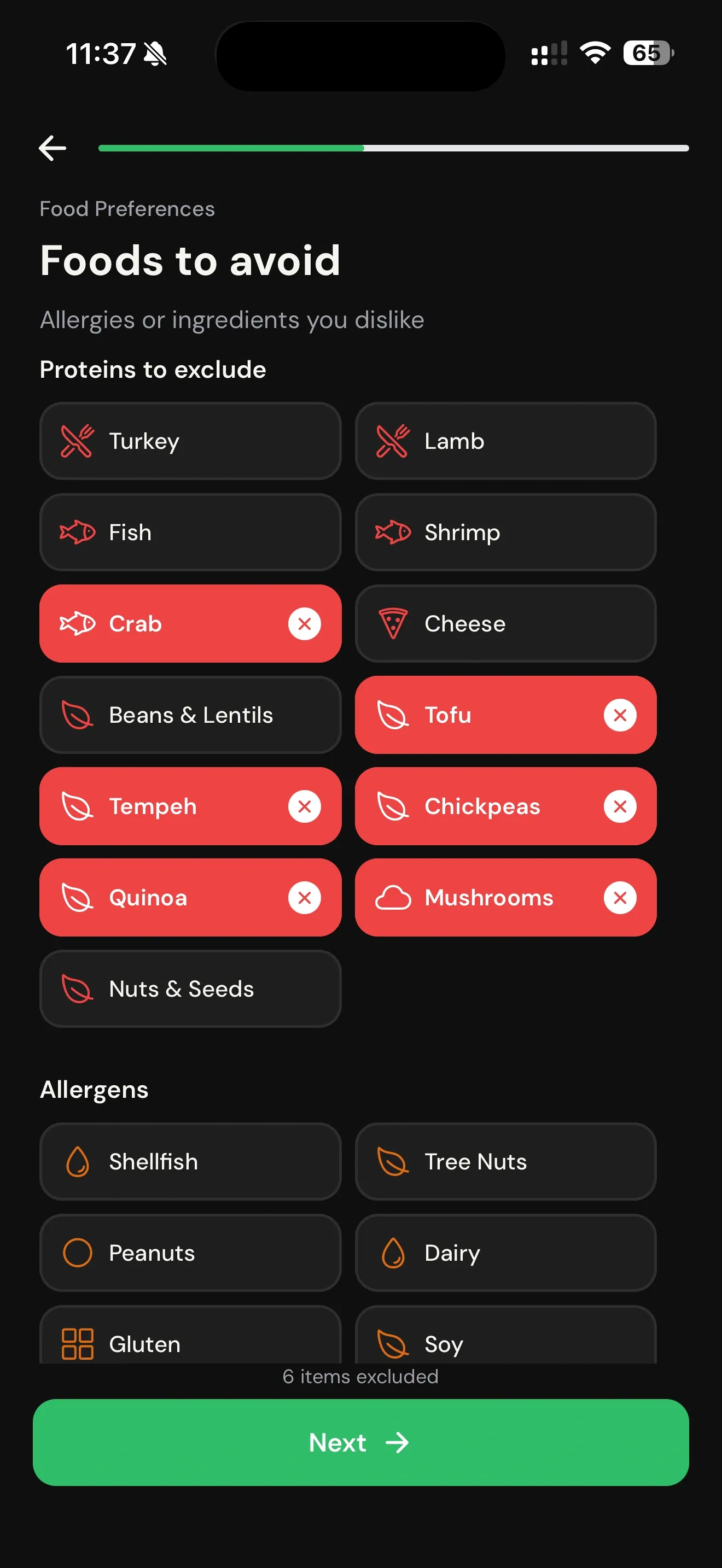 Zenx foods to avoid screen